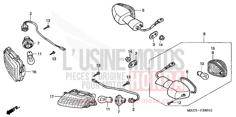 WINKER (1/2/3-EXCEPT CM/4) for Super Blackbird CANDY TAHITIAN BLUE (PB215) from 2003